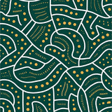 Retro Abstract Lines and Dots Design (Green)