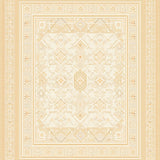 Classic Area Beige Tonal Geometric Border(Beige)