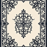 Victorian Era Inspired Throw with Damask Flourishes (Black)