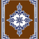 Classic Damask Medallion with Flourished Scrollwork(Brown)