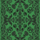 Witchy Forest Emblem with Abstract Mushrooms and Stylized Insect (Green)