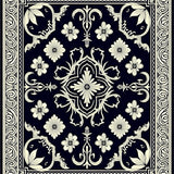 Vintage Damask with Classic European Flourish Motifs (Black)
