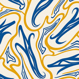 Winter Marbled Stream with Golden Ripple Interlocking Accents(Blue)