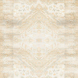Vintage Distressed Area with Elegant Geometric in Beige(Beige)
