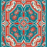 Holiday Mosaic Interlocking Art Nouveau Motif(Blue)