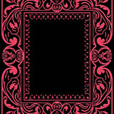 Botanical Vine Tapestry with Petal Embellishments and Interlocking Filigree(Black)