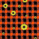 Harvest Check with Abstract Sunflower Details(Black)