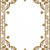 Tan Area with Ornate Floral Medallion Motifs and Curved Edges(Gold)