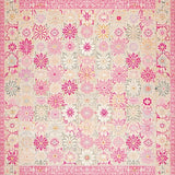 Retro Groovy Daisy Cute Pink Beige Bath Mat(Ivory)