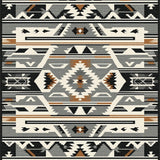 Aztecian Tribal Round Non Shedding Striped(Gray)