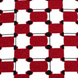 Classic Checkered Plaid Design Featuring Bold Contrast Stripes(Red)