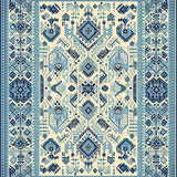 Boho Southwestern Area Featuring Abstract Floral and Tribal Designs(Beige)