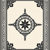 Classic Ornamental Medallion with Floral Interlocking (Black) - ODIKA