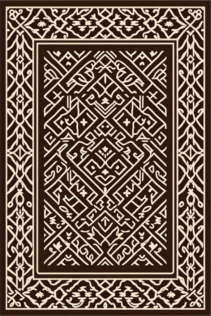 Elegant Interlocking Lattice Motif Hallway Path (Brown) - ODIKA