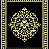 Damask Scroll Trellis Ornamental Faded Heritage(Black)