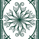 Sunburst Scrollwork with Fluid Interlocking Arcs (Green) - ODIKA