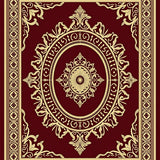 Victorian Medallion Filigree with Baroque Scrollwork and Ornate Botanical Motifs(Burgundy)