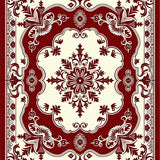 Traditional Damask Paisley Machine Pile (Red)