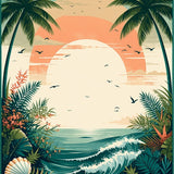 Coastal Oasis Runner Rug Set Piece Non Slip Bathroom Carpet Home Decor(Green)