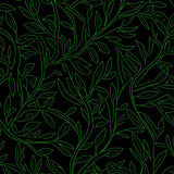 Botanical Vine Tracery with Nature Inspired Leaf(Black)