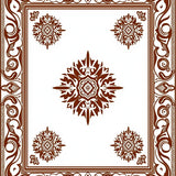 Retro Paisley Motif Design with Subtle Fade Treatment(Brown)