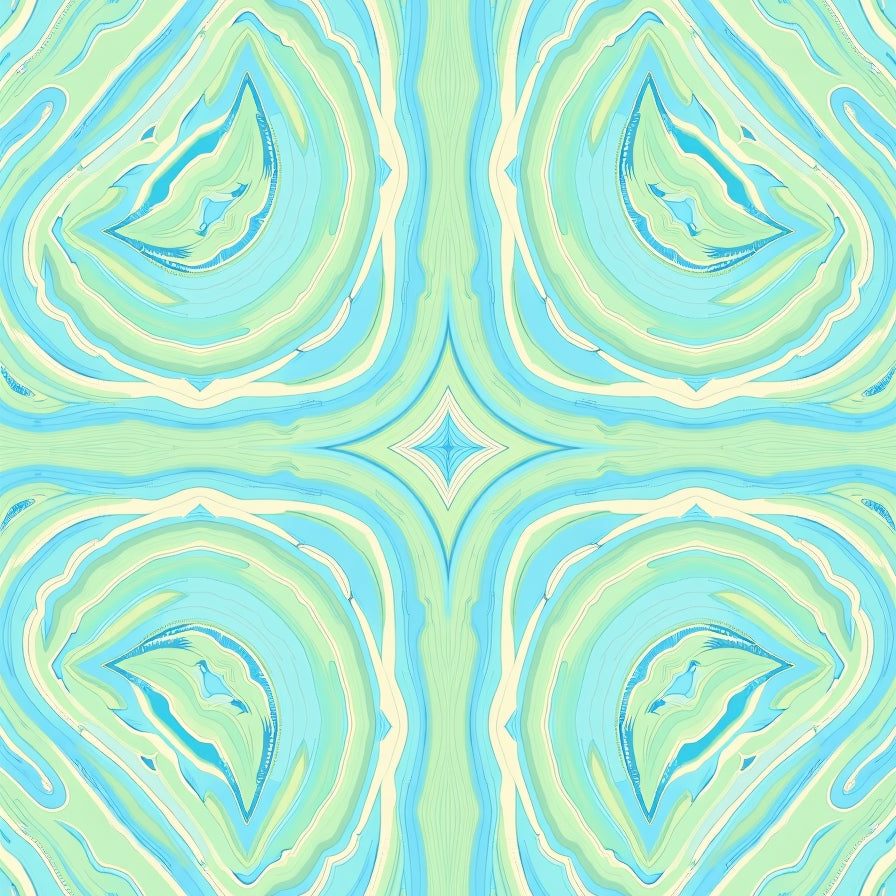 Serene Wave Featuring Fluid Interlocking Swirls and Curves (Blue) - ODIKA