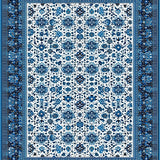 Beige Denim Abstract Geometric(Blue)