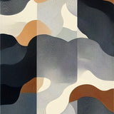 Modern Black and Taupe Abstract Area(Gray)