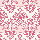 Enchanting Botanical Garden Swirl Abstract Damask Contemporary (Pink)