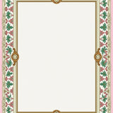 Traditional Damask with Ornamental Border Design(Pink)