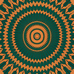 Starburst Kaleidoscope with Radiating Spokes (Orange) - ODIKA