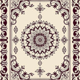 Art Nouveau Floral Mosaic with Interlocking Leaf Swirls (Ivory)