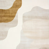 Minimalist Neutral Beige Brushstroke Design Flowing Abstract Forms(Beige)