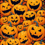 Festive Halloween Doormat Rug with Enchanting Pumpkin Patch Design(Orange)