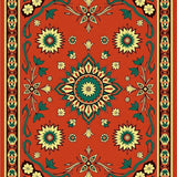 Autumn Harvest Floral Medallion Vine Tapestry(Red)