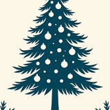 Elegant Yuletide Entrance Featuring Spruce Artwork(Teal)