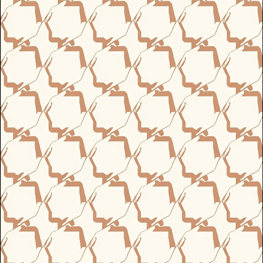 Contemporary Hexagonal Mosaic with Interlocking Accents (Beige) - ODIKA