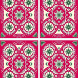 Festive Nordic Snowflake Lace Medallion Interlocking Ornament Design(Red)