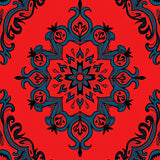 Traditional Paisley Bloom Kaleidoscope Ornate Jewel Tapestry(Red)