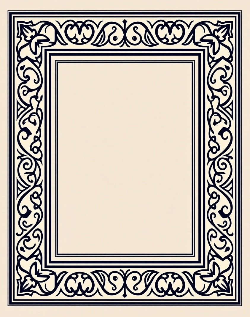 Artisan Crest Interlocking Chevron and Baroque Fretwork (Beige) - ODIKA