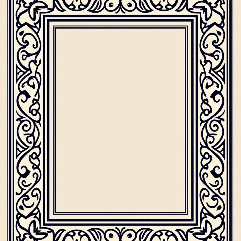 Artisan Crest Interlocking Chevron and Baroque Fretwork (Beige) - ODIKA