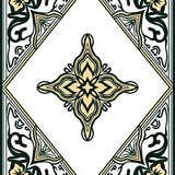 Symmetrical Interlocking Lattice with Stylized Ethnic Floral(Beige)