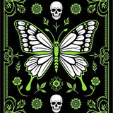 Gothic Skull Statement with Dark Botanical Print (Black)