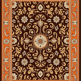 Florence Medallion Paisley Scrollwork Accent(Brown)