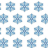 Nordic Snowflake Tapestry Inspired Interlocking Motif Design(Blue)