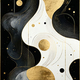 Chic Gold Foil Geometric Motif(Black)