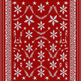 Elegant Snowflake Lace with Frosted Petals and Interwoven Stars(Red)
