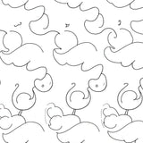 Whimsical Puff Shaped Featuring Billowing Atmosphere Print(Black)