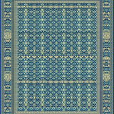 Elegant Geometric Area with Intricate Blue and Beige(Blue)