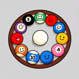 Smiling Billiard Balls Circular Formation(Brown)